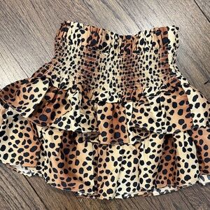 Janie and Jack Leopard Print Ruffled Skirt